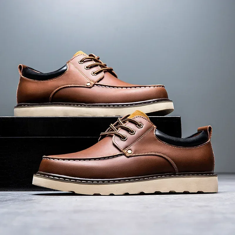 Plus 47 48 49 Classic Men's Casual Genuine Leather Shoes Loafers Daily Work Driving Shoes High-quality Casual Man Platform Shoe