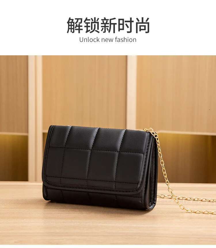 Designer Bag New Korean Checkered Diamond Chain One Shoulder Small Square Bag Fashion Casual Crossbody Pillow Bag Bags For Women