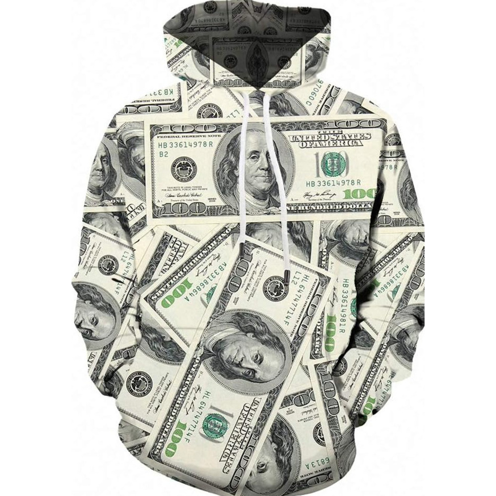 Hoodie for Mens Womens Money Hoodie Funny Sweatshirts for Men Hoodies Dollar Pullover 3D Clothing Graphic Hoodies sweatshirt handsome