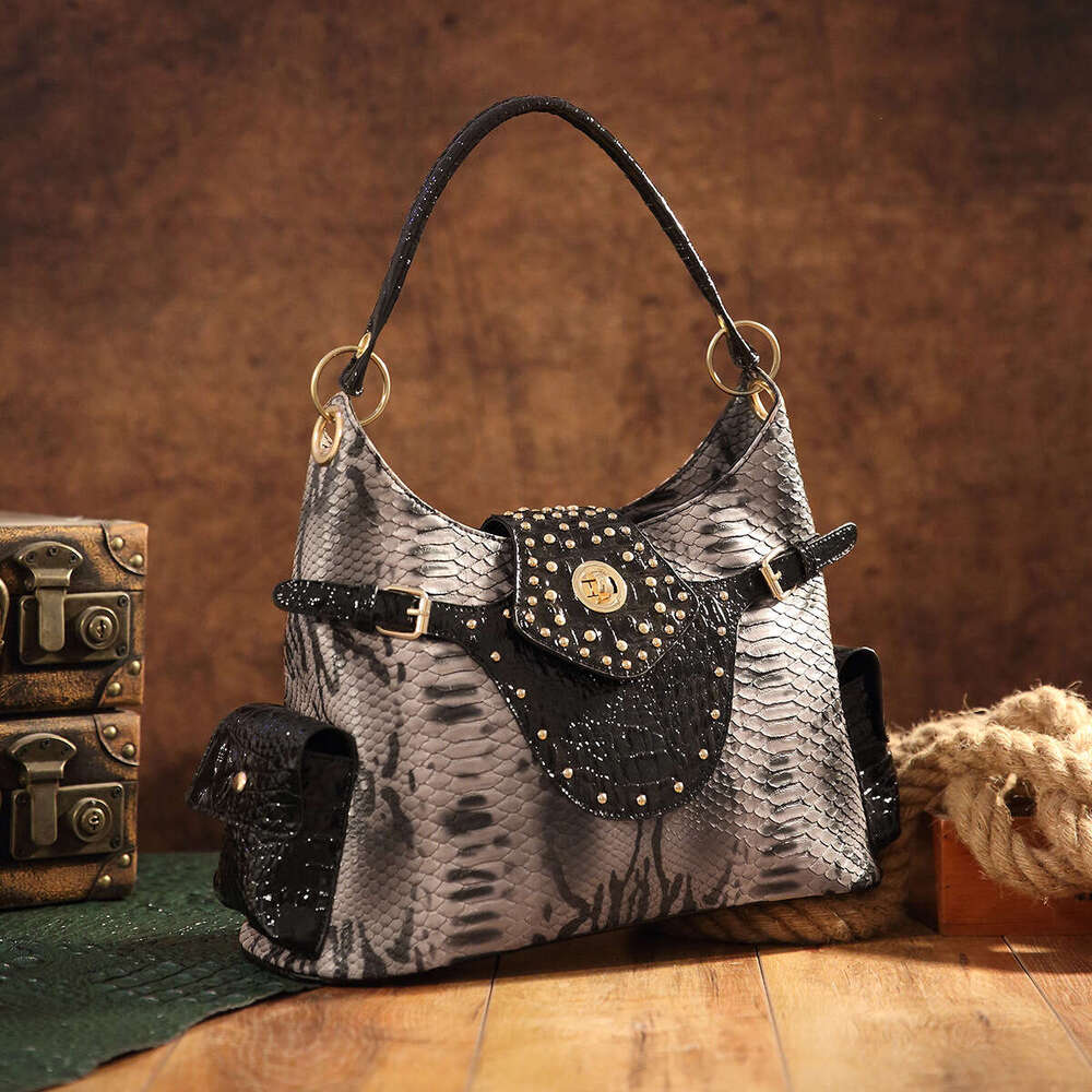 OLOEY New Women's Bag Tote Snake Pattern One Shoulder Handbag TK