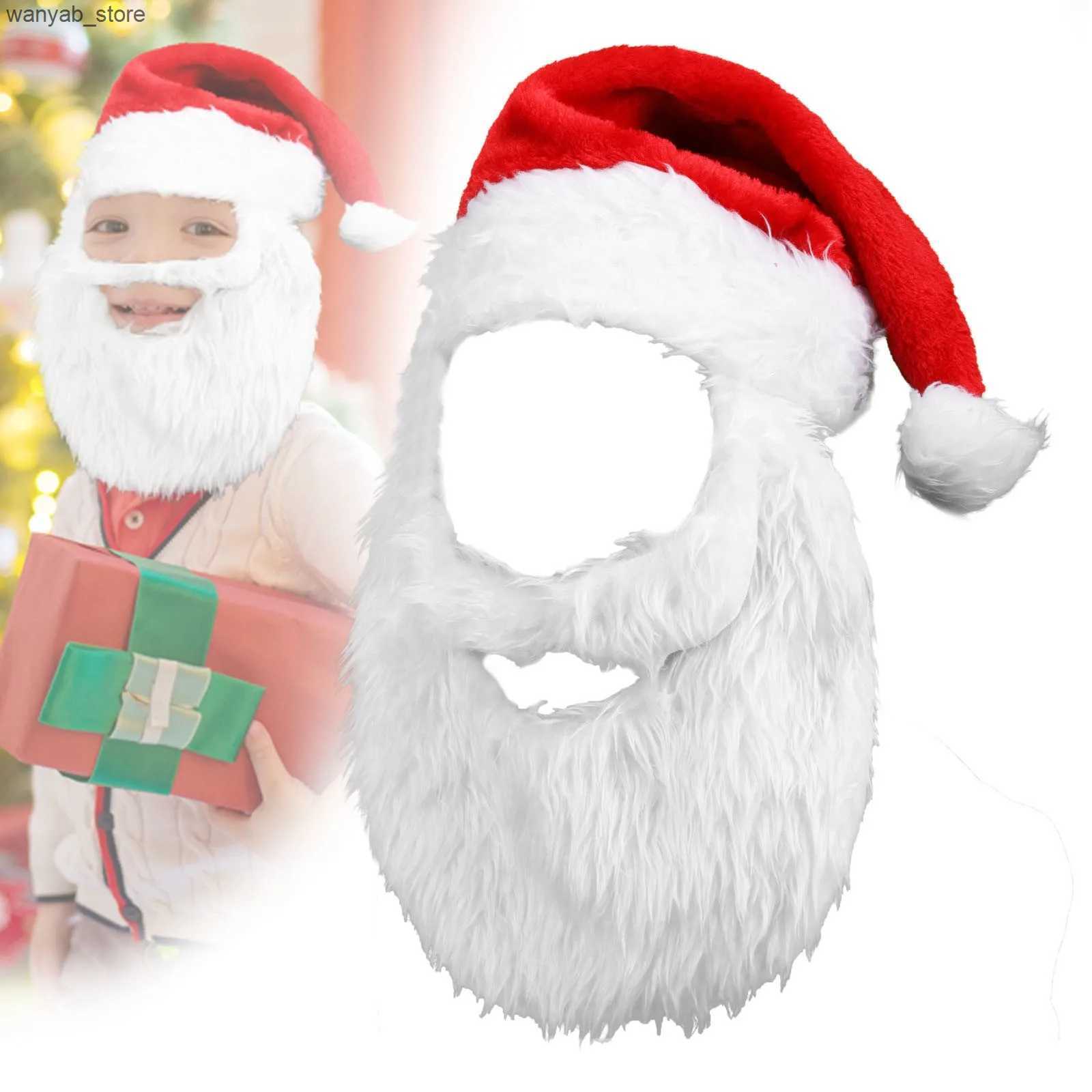 Wide Brim Hats Bucket Hats Cute Santa Claus Hat Plush Beard Decor Accessory Santa Claus Cosplay Christmas Atmosphere Decor Velvet Materi Santa Claus M