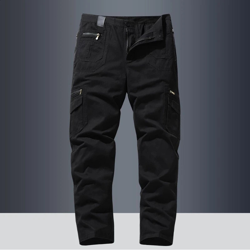 Mens Tactical Pants Multiple Pocket Elasticity Urban Tacitcal Trousers Men Slim Fat Cargo Pant 5XL 241105