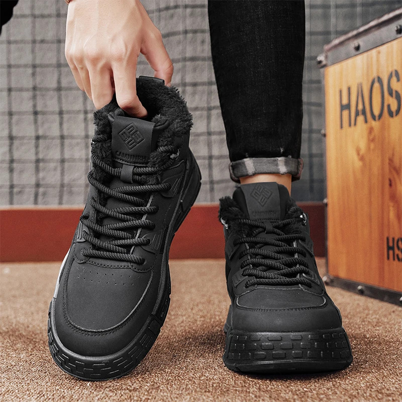 2025 New Men's Winter Men's Sports Shoes With Cotton Wear Resistant Outdoor Boots Soft, Comfortable, Warm And Comfortable Le Fu Shoes New Ed