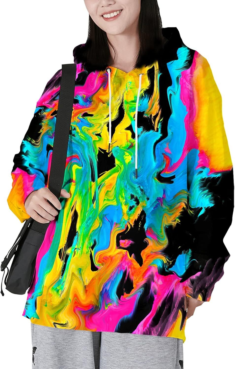 Hoodie for Mens Womens 3D Fashion Long Sleeve Pullover Hooded Sweatshirt Top with Pocket Graphic Fashion Color