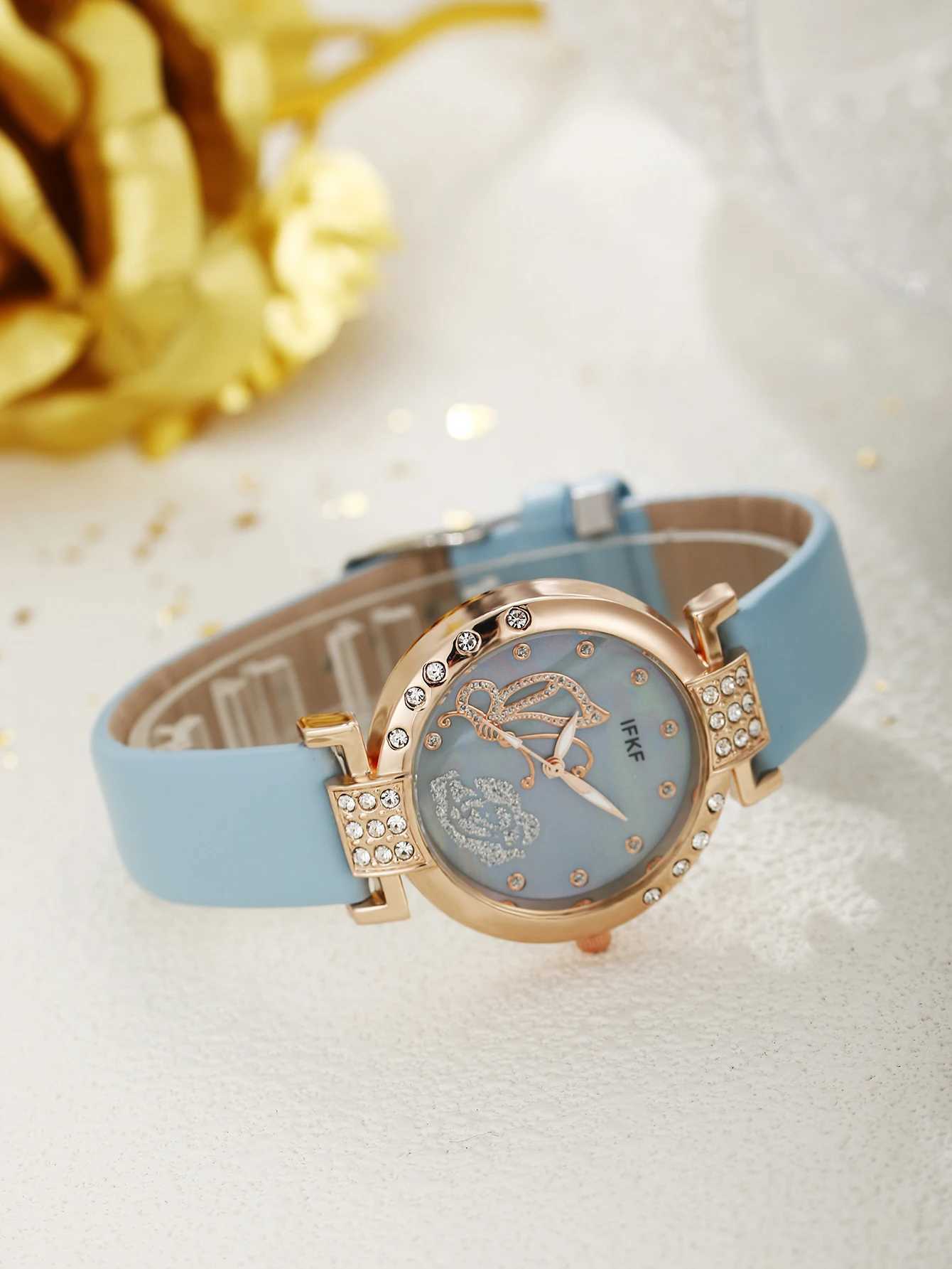 Circular simple and stylish Wens quartz strap+three piece set X241106