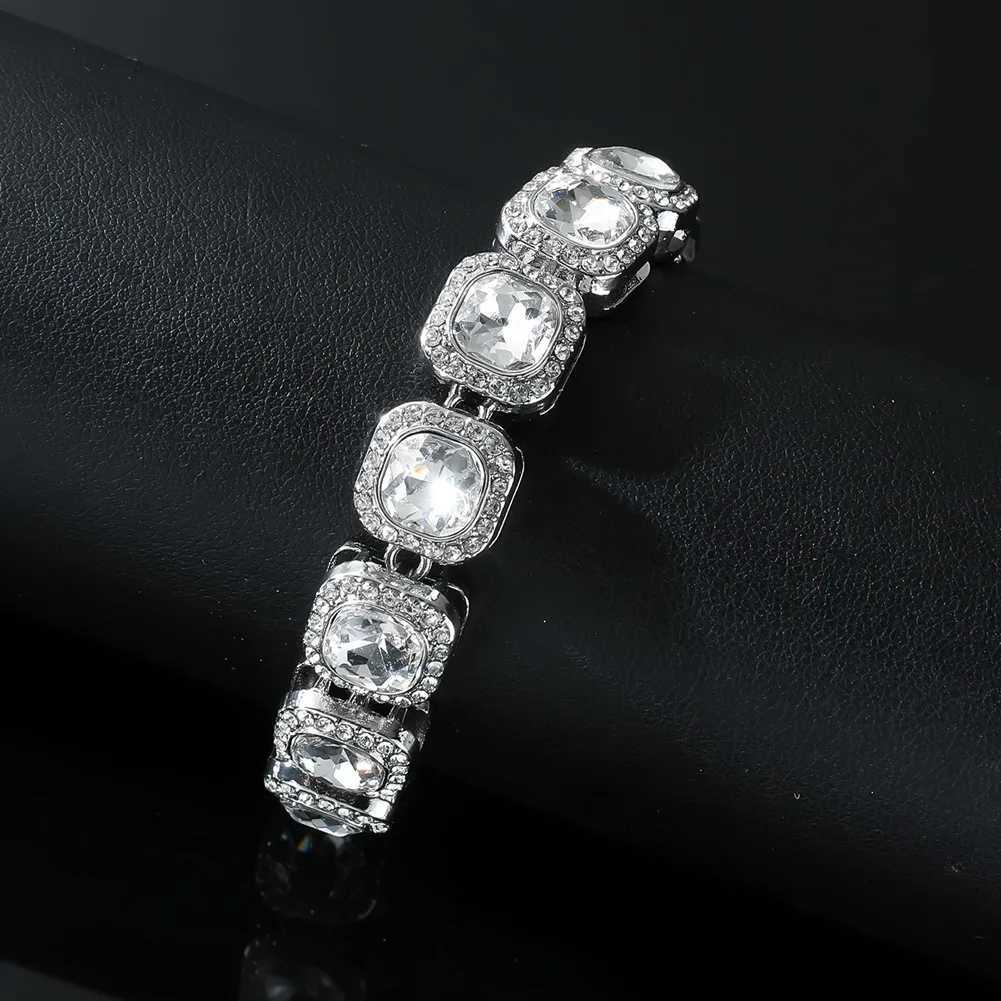 HNSP 12MM Tennis Chain Luxury Bracelet Suitable for Men Outdoor Cuban Bracelet M Hip Hop Jewelry Accessories X241106