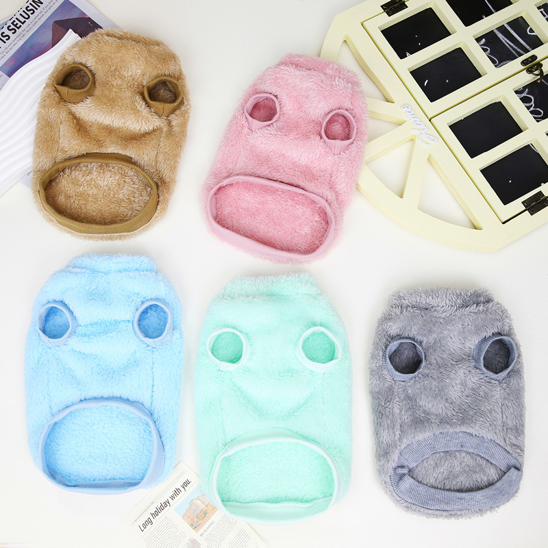 Five Colors Vest Designer Dog Clothes Double Coral Fleece Autumn Winter New Pet CLothes Kitty Puppy Apparel