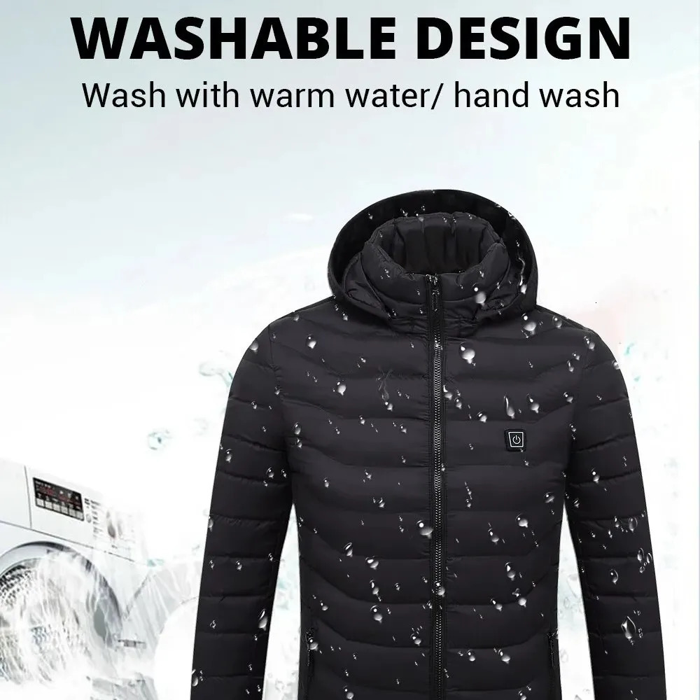 21 Areas Heated Jacket Men Warm Vest USB Self Heating Jacket Women Heated Coat Ski Camping Hiking Winter Cotton Clothes Washed 241106