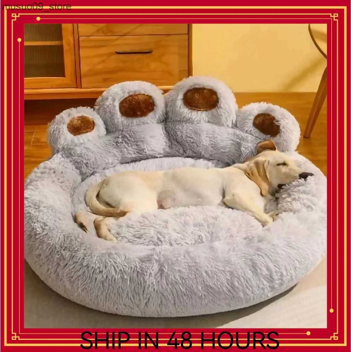 kennels pens Winter Warm Dog Sofa Bed Small Medium Large Dog Plush Sleep Dog House Comfortable Soft Detachable Washable Pet Nest L240910