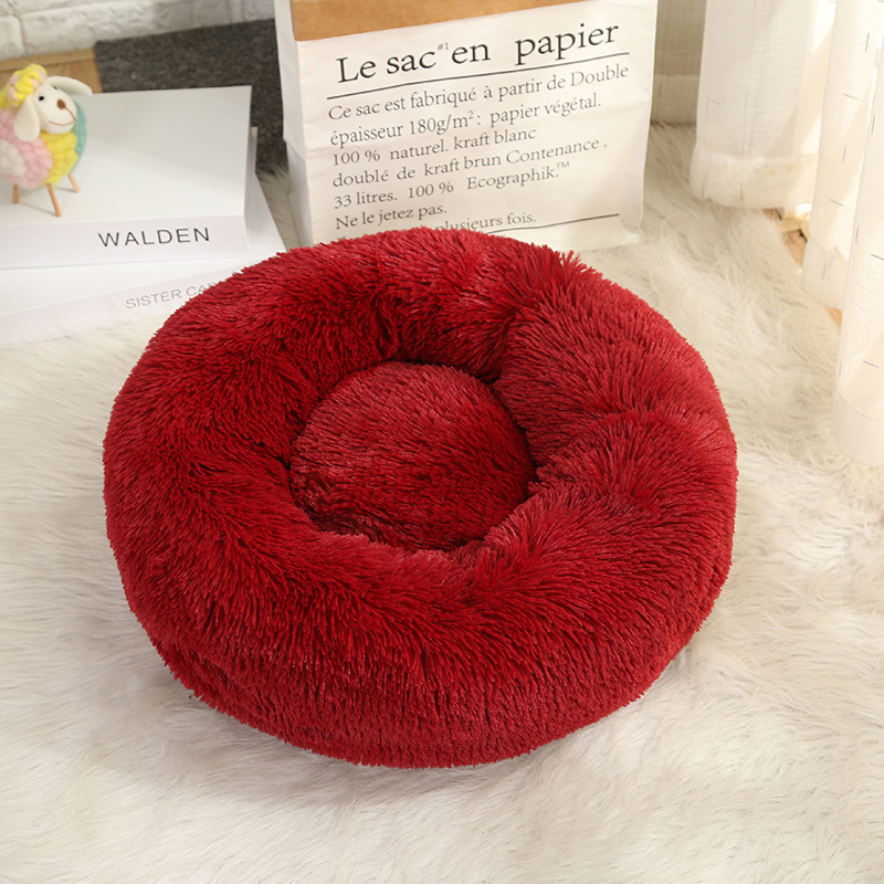 Autumn And Winter Thick Round Dog Bed Plush Deep Sleep Pet Bed Mat Cat Bed Fashionable Pet Supplies Wholesale 991