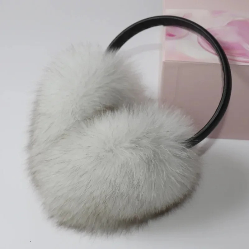 selling winter womens genuine fox fur earmuffs naturally warm fox fur earmuffs cute oversized fluffy genuine fox fur earmuffs 241106