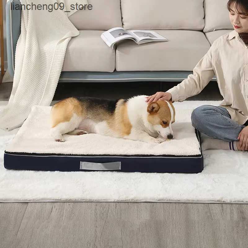 kennels pens Dog bed memory foam soft comfortable pet sleep pad suitable for small medium and large dogs anti-skid removable washable dog pad pet supp