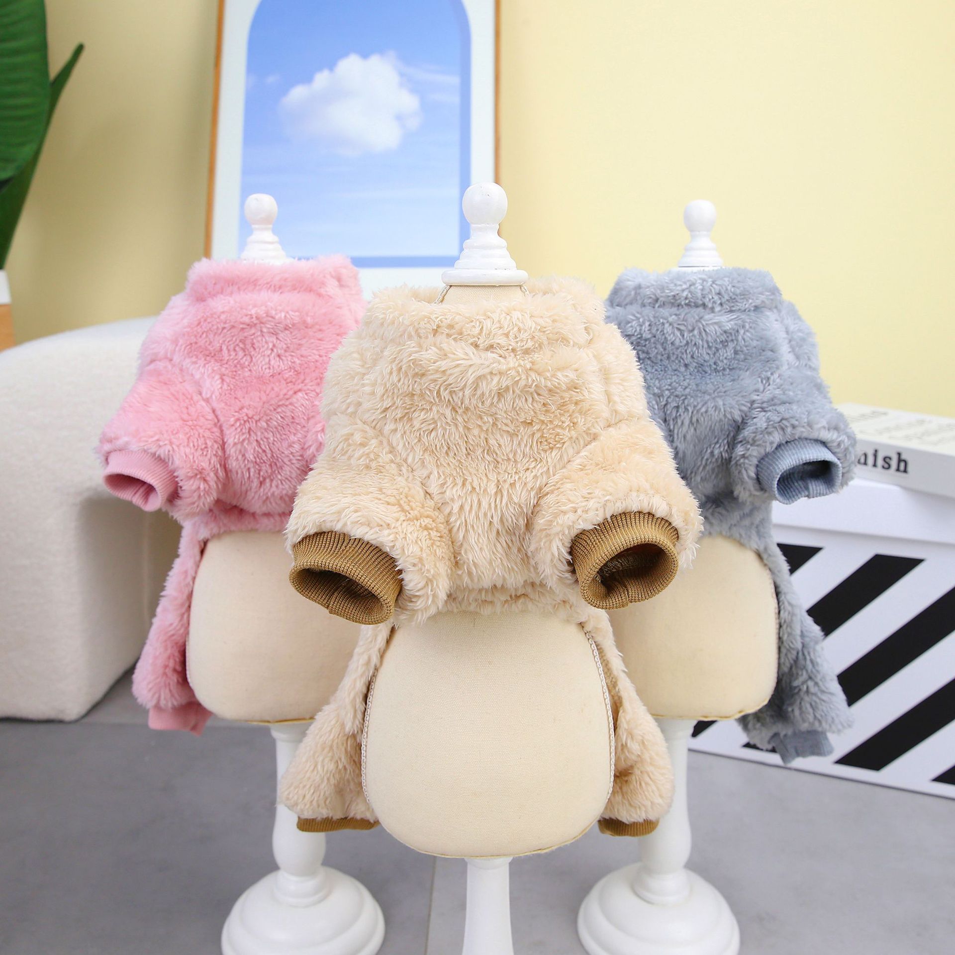Pet Four Legs Fleece Clothes Dog Apparel Autumn Winter New Style Princess Overalls for Small Sizes Dogs