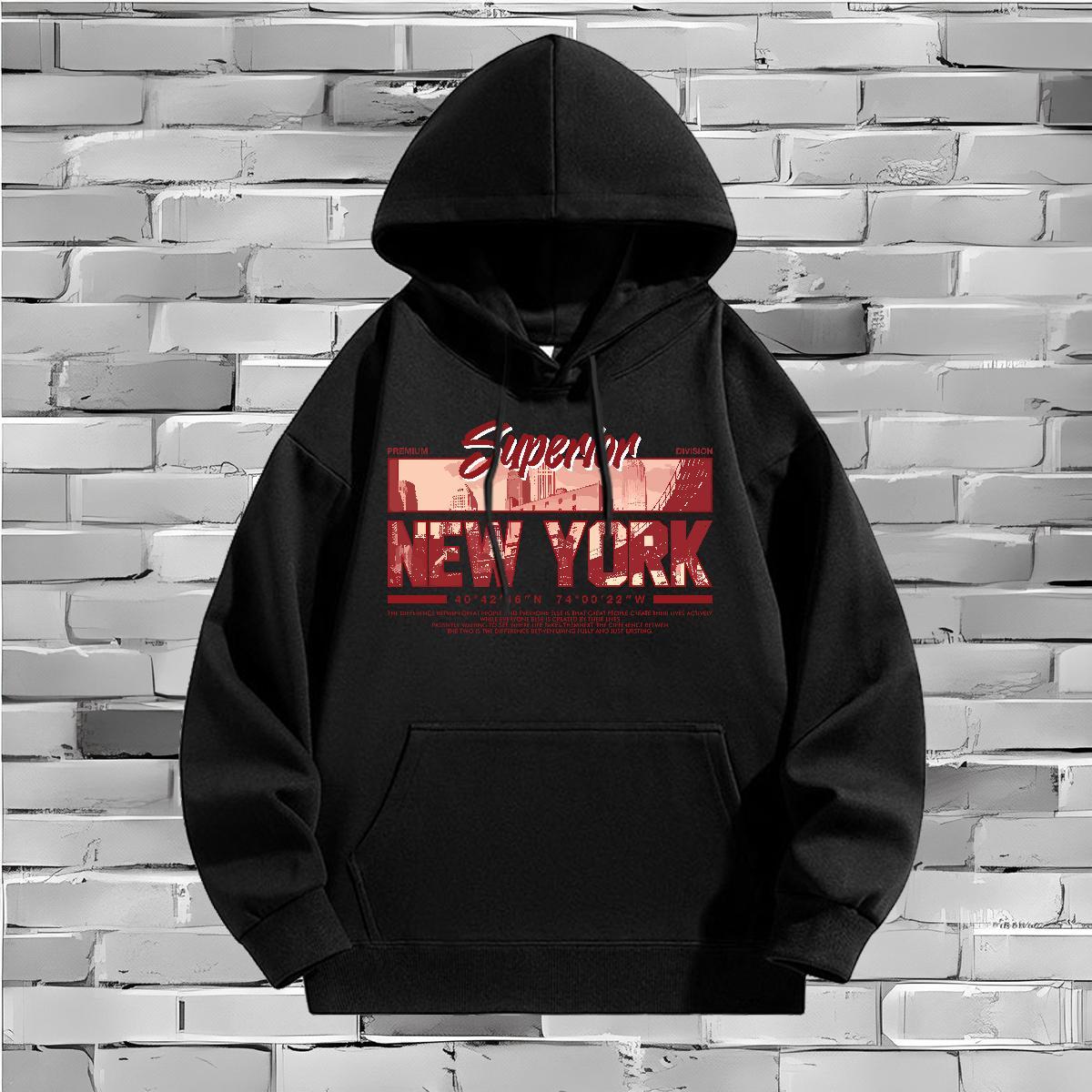 Wholesale Men Hoodie Comfortable Hoodie Pullover Custom Print Oversized Hoody Casual Hooded Collar Long Sleeve 350g Cotton