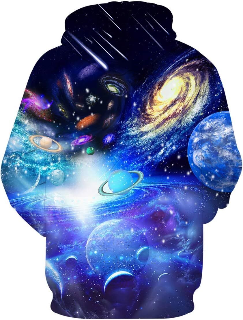 Hoodie for Mens Womens Graphic Hoodies for Men Women Unisex Novelty Sweatshirts Cool 3D Printed Pullover Hoody Hoodie with Pocket Graphic Cool Starry 