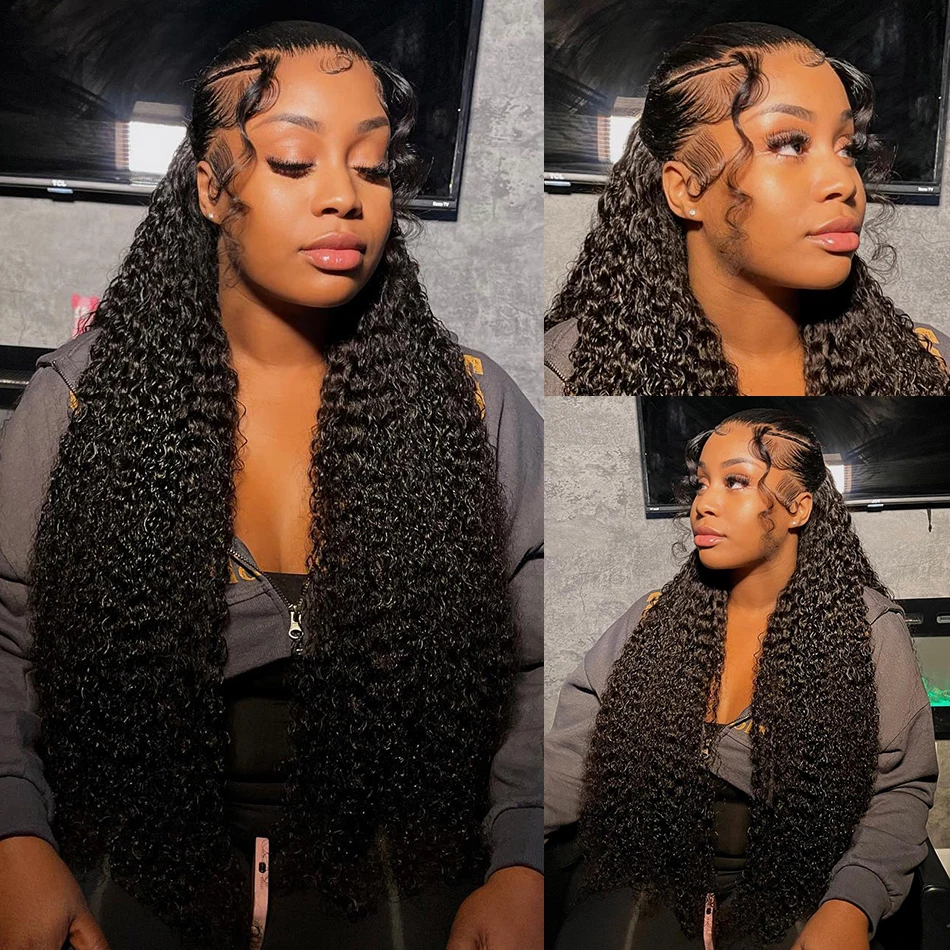 Free shipping Loose Deep Malaysian 13x4 HD Wig Curly Water Wave 360 Lace Frontal Silation Human Hair 5x5 Closure Wigs For Women