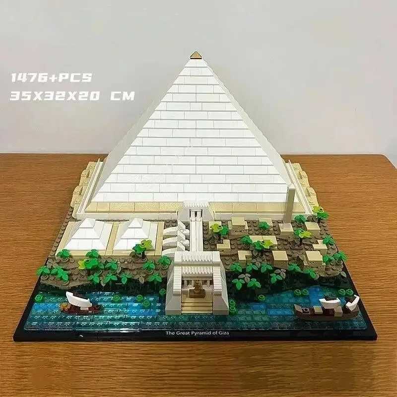 Blocks Giza Pyramid Model City Architecture Street View compatible with 21058 Building Block Set Diy KitY2411061ISW