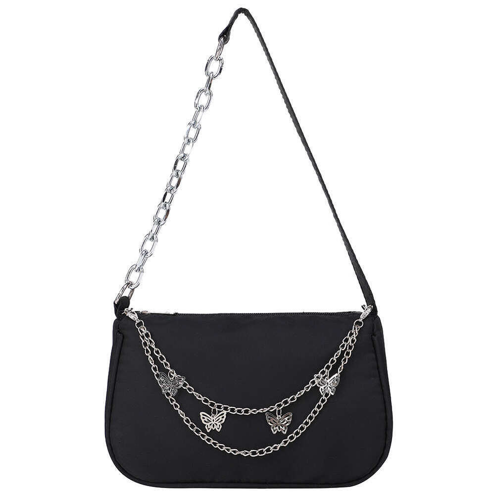 Designer Bag Female Black Nylon Underarm Bags Women Casual Butterfly Chain Shoulder Bag Ladies Japanese And Korean Style Small Handbags