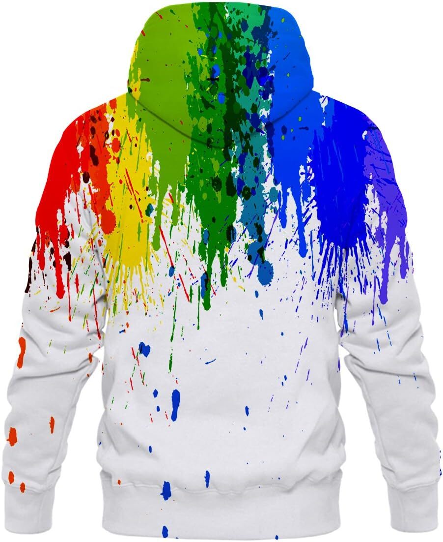 Hoodie for Mens Womens Unisex Graphic Print Hoodies 3D Colorful Novelty Design Long Sleeve Sweaters with Pocket Graphic Fashion Color