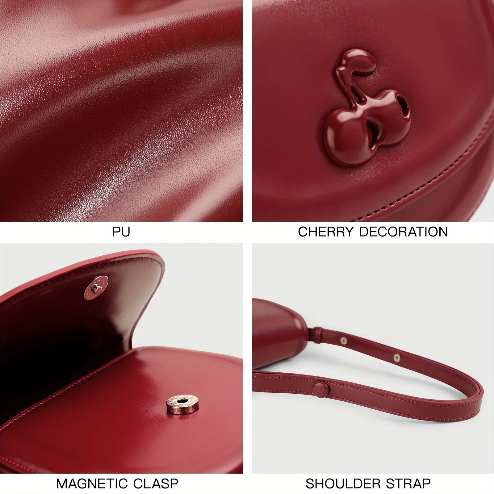 Toutou Original Cherry Small Square Bag Exquisite Small Handbag Holiday Gift Shoulder Crossbody Bag241106