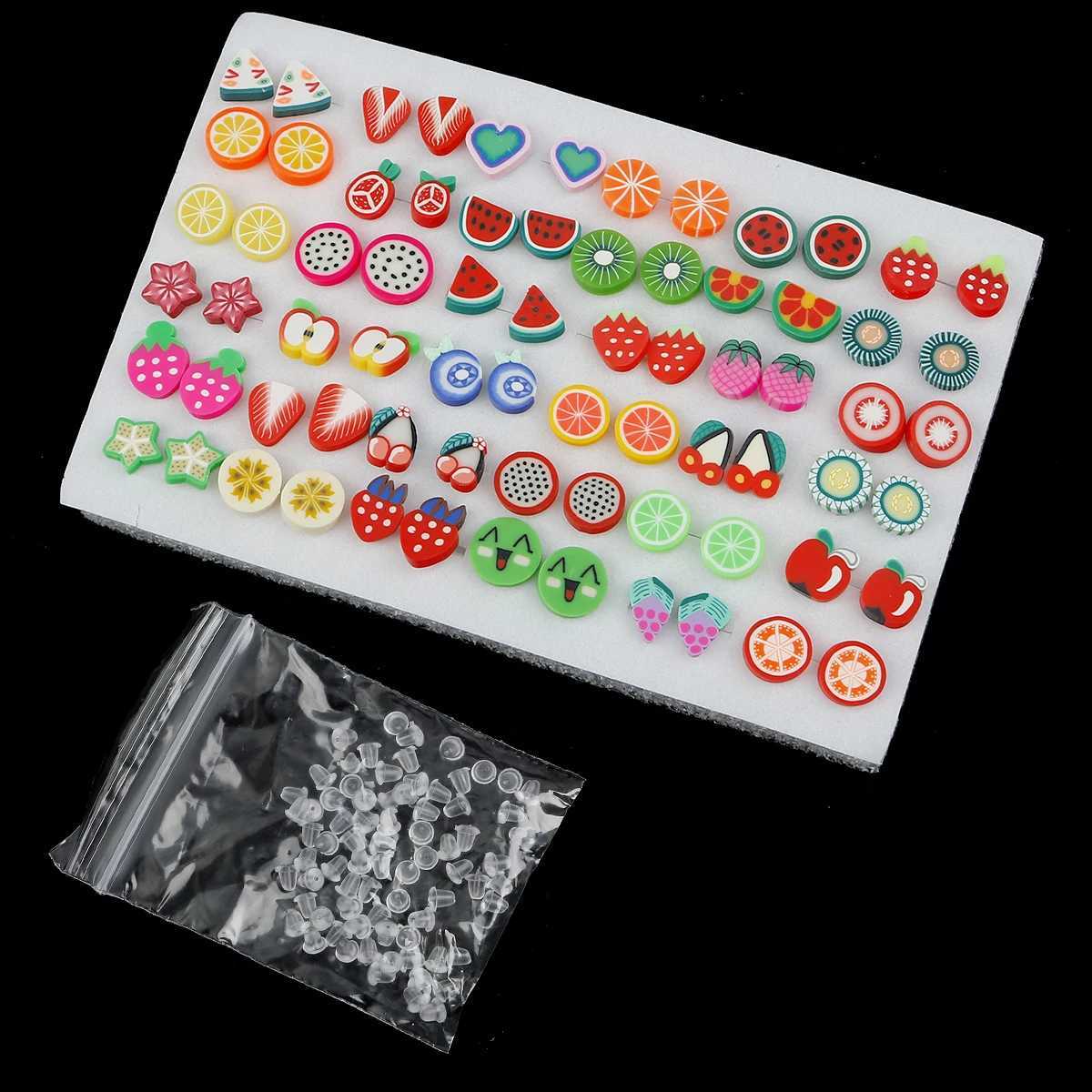 18/36/100 Hybrid Style Water Diamond Suower Geely Star Moon Plastic Stud Earring Set X241106