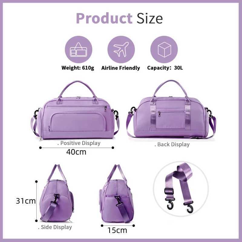 Gym Bag Duff Bag Weekend Bag Overnight Hospital Bag with Shoes Compartment and Wet Pocket Travel Bag Holdall for Men WomenXJ241106