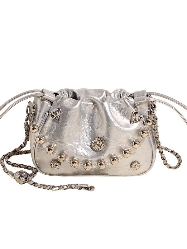Elegant Small For Bags Handbags Women Autumn/winter New Collection Beaded Handheld Bucket Versatile High End Chain Crossbody Bag Designer