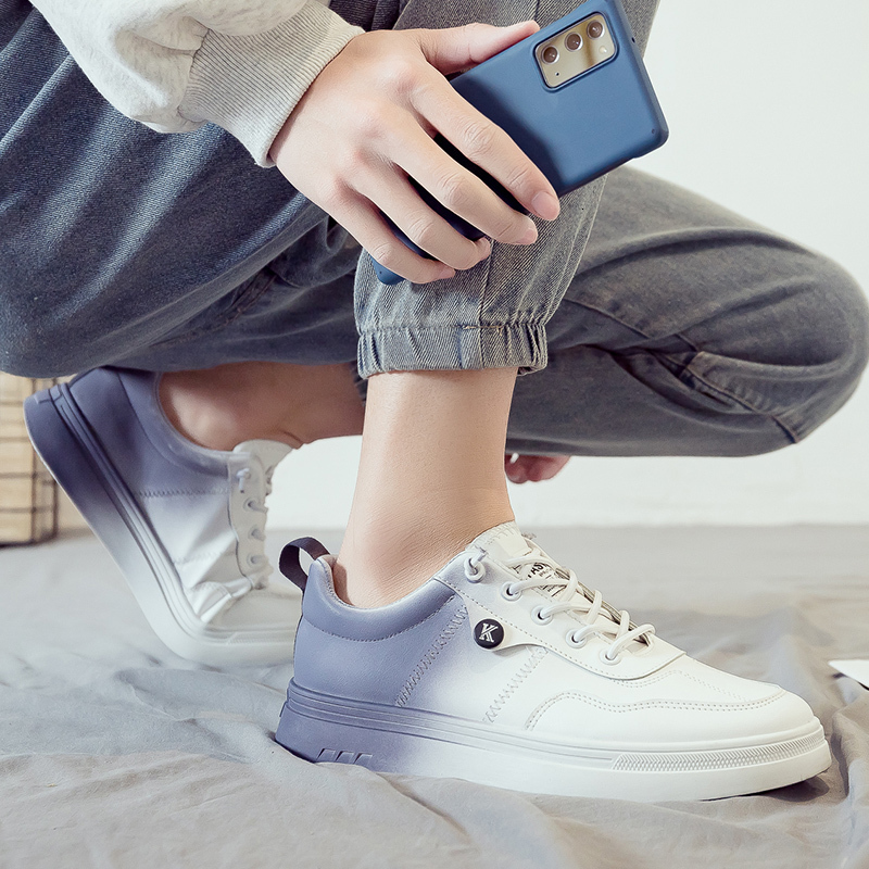 2024 Summer New Small Men's Casual Sports Dad Trendy Versatile Board Leather White Shoes