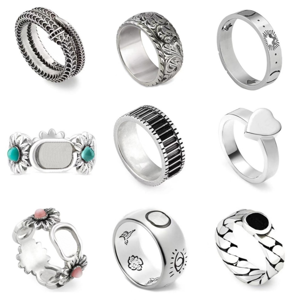 Designer Rings for Mens Band Rings Womens heart Shape rings 925 Silver Couples Band Ring high quality Engagement Wedding Party Jewelry gift Wholesale