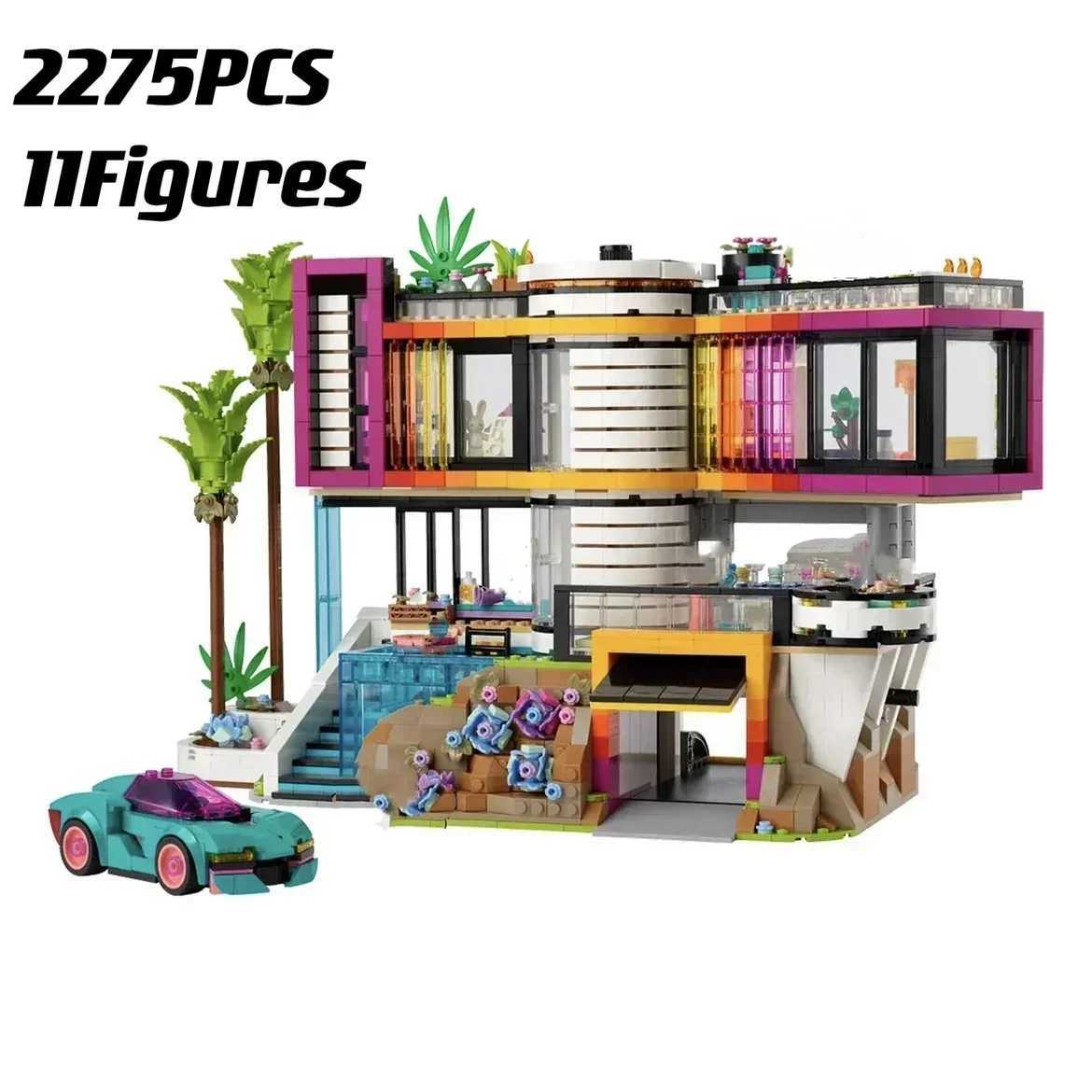 Blocchi Serie Di Amici 2275Pcs Andreas Modern Mansion Building Buildings With F…