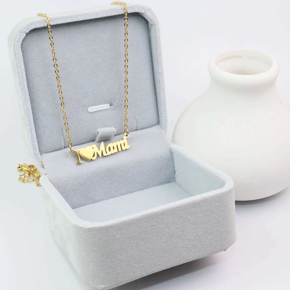 1 piece of 100% stainless steel mother necklace fashionable jewelry gift for girls anti allergic and waterproof X241106