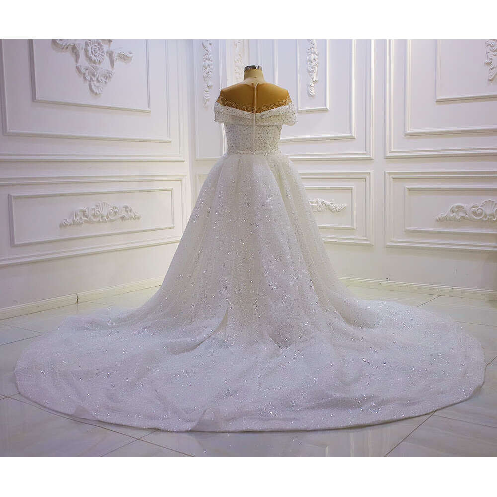 Off The Shoulder Full Pearls 2 In 1 Mermaid Wedding Dress