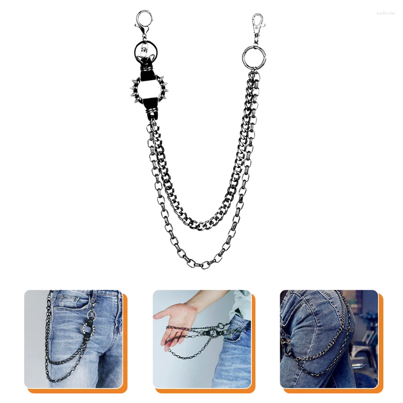 Keychains Belt Chain For Men Unisex Pants Pocket Waist Chains Street Dance Accessories Women Nickel Jeans Man Decoration
