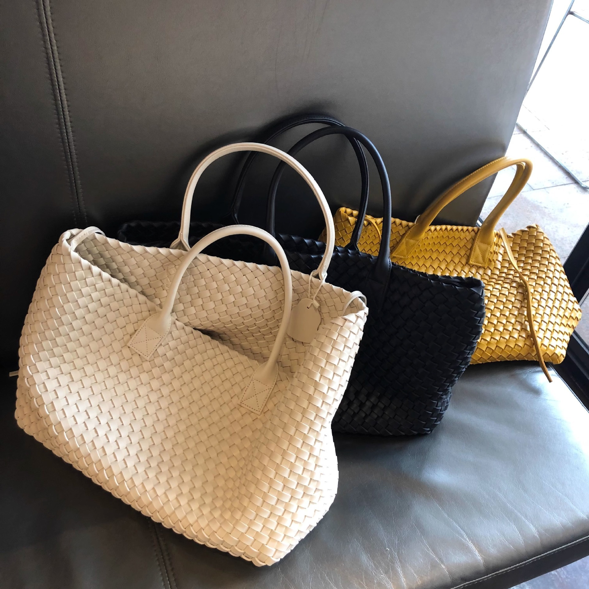 PU New Handmade Knitted Handbag For Women, Fashionable High-End Handbag, Celebrity Style Trendy Shoulder Bag, Street Tote Bag