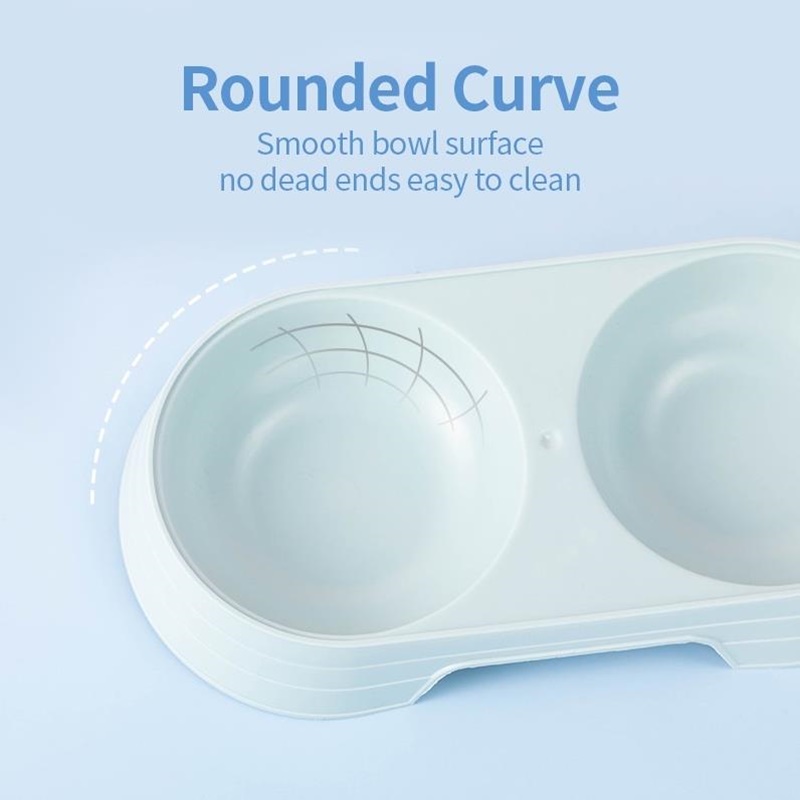 Pet Double Bowl Plastic Kitten Dog Food Drinking Tray Feeder Cat Feeding Pet Supplies Accessories Dog Accessories Pet Bowl