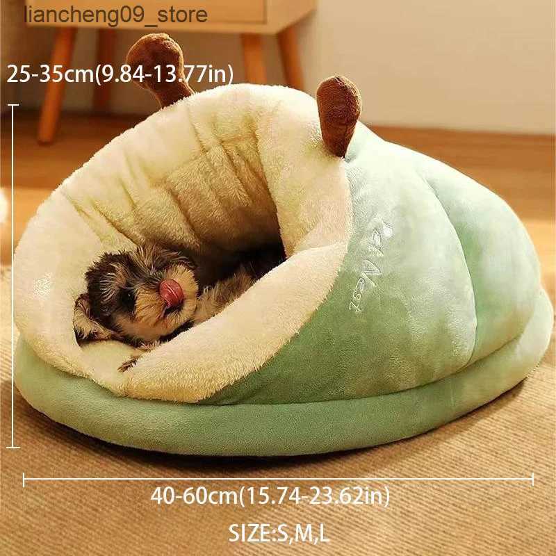 kennels pens Madden Warm Small Dog House Bed Breathable Dog House Cute Slide Shape Dog Bed Cat Sleep Bag Foldable Washable Pet House L240910