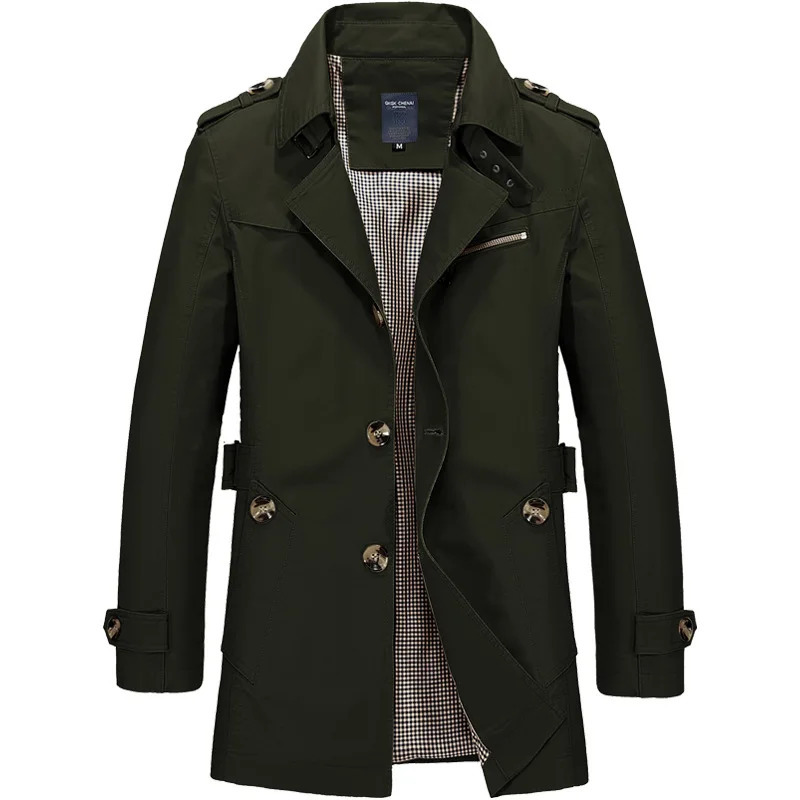 Mens Business Windproof Long Sleeve Jacket Mens Cotton Trench Jacket Casual Spring/Summer Fashion Mens Suit Street Clothing Jacket 241106