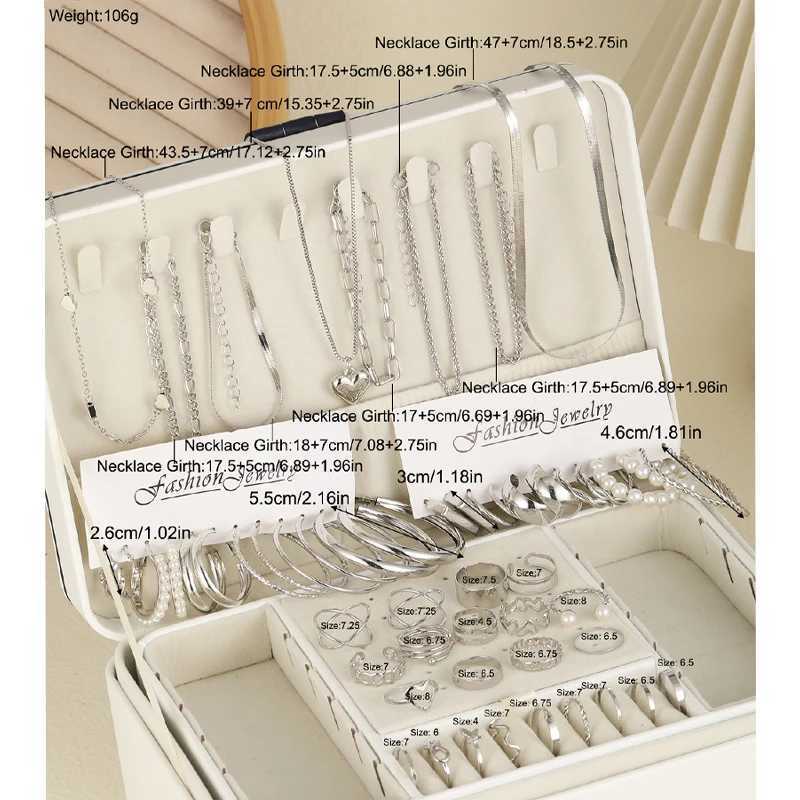 54 pieces/set of vintage elegant pearl earrings rings pendants necklaces for daily wear in Wenbohe jewelry set gift 2024 X241106
