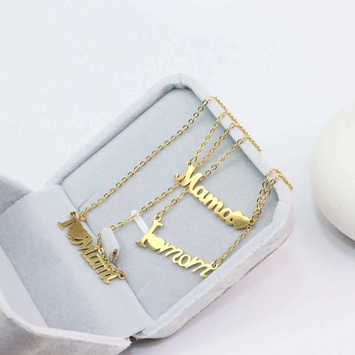 1 piece of 100% stainless steel mother necklace fashionable jewelry gift for girls anti allergic and waterproof X241106