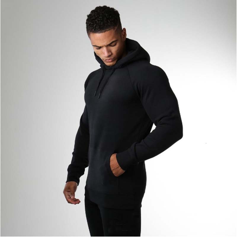 Hoodie Fitness Men Gym Sports Clothing Men's Workout Wear Fitness Solid Compression Wholesale And Custom