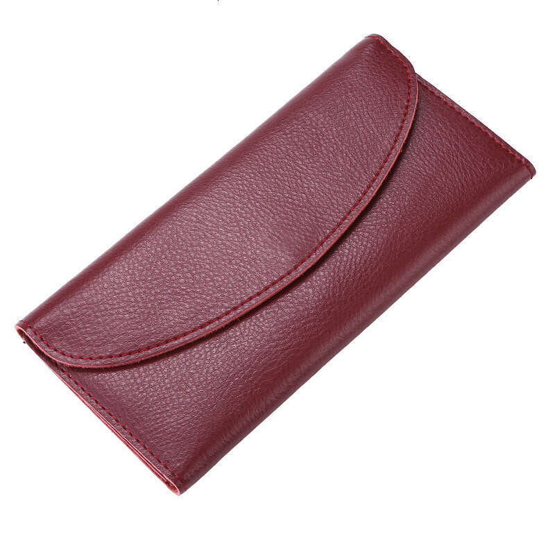 genuine cowhide minimalist womens fashionable function wallet long handheld bag qb02