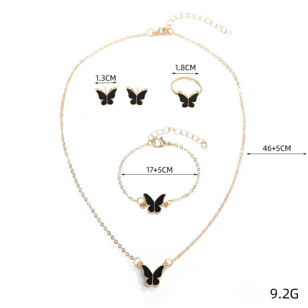 5-piece jewelry set pendant necklace earring ring bracelet set for bridal wedding jewelry gift X241106