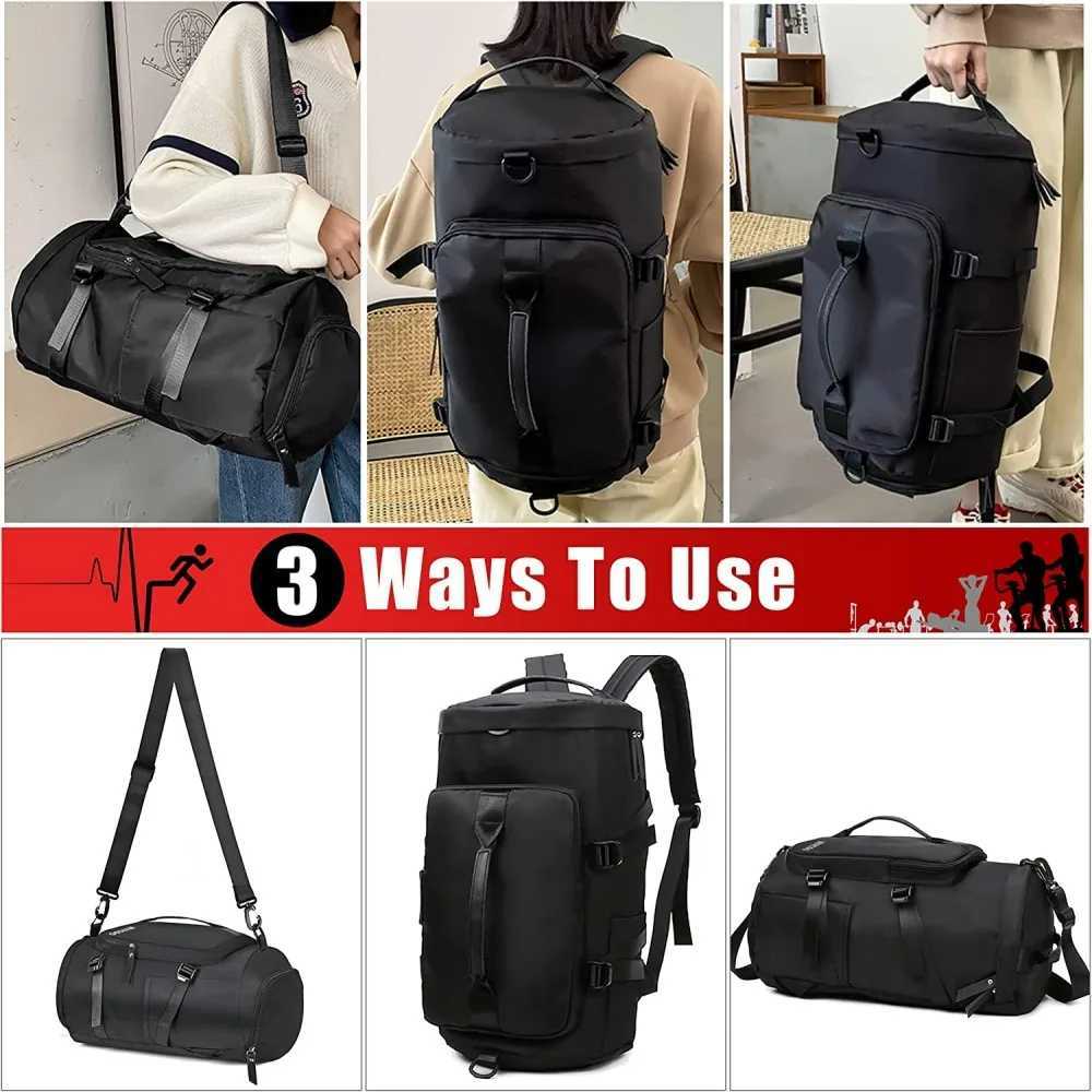 Multi-function Gym Bag for Women Men Sports Duff Bag Waterproof Travel pack Weekender Overnight Bag with Shoes CompartmentXJ241106