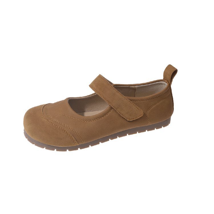 French round toe shallow mouth Mary Jane for women 2024 new summer niche puff fashionable casual versatile single shoes