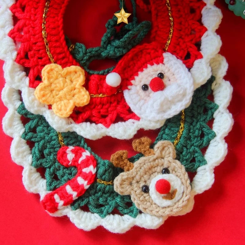 Dog Cat Collar Christmas Pet Scarf Collar Christmas Cats Clothing Cute Sweet Pet Decor Bow Cat Costume Cats Accessories 241106