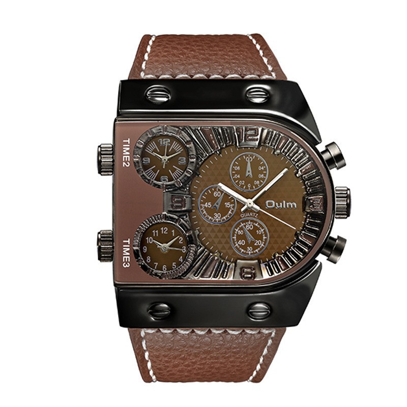 Watch For Men Cowhide strap luminous hands Thickness 12 MM High Quality Quartz Movement Tempered Glass Mirror Watchs 006B