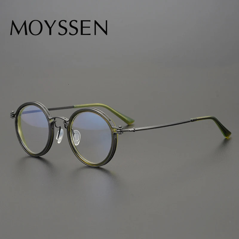 Japan Hand Made Men Retro Round Glasses Frame Women Vintage Optical Myopia Prescription Lenses Eyeglasses 241105