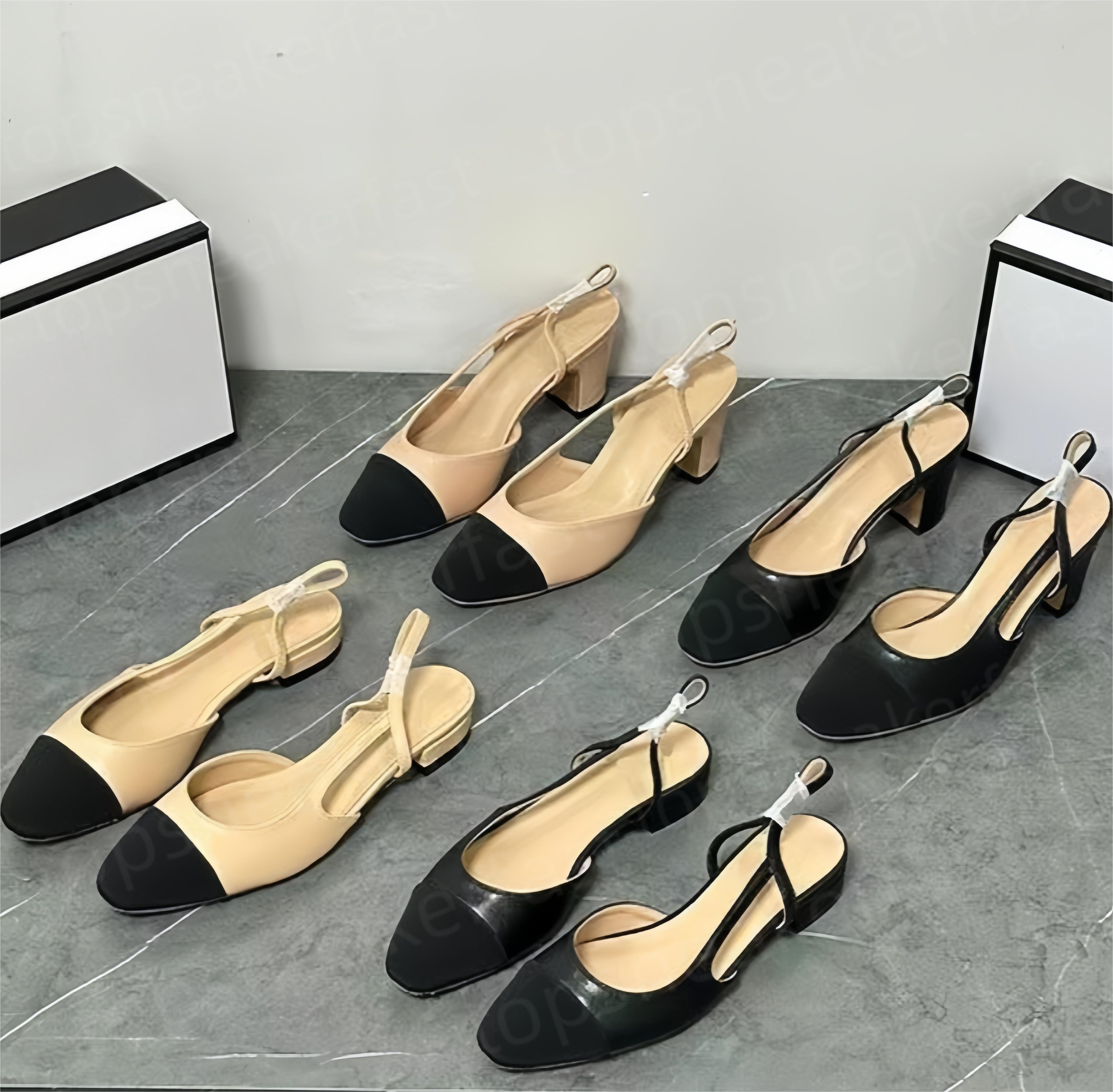 Women Slingbacks Sandal Designers Ballet Flats Shoes Ballerinas Sandals Espadrilles Chunky High Heels Slipper Pumps Loafers Ladies Party Wedding Dress Shoes
