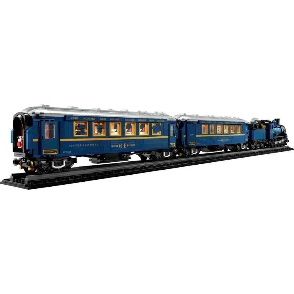 Blocks 2024 New 21344 Creative 140th Anniversary Luxury Train Building Blocks Oriental Express Building Blocks Set DIY Toys Childrens GiftsY241106G1MG