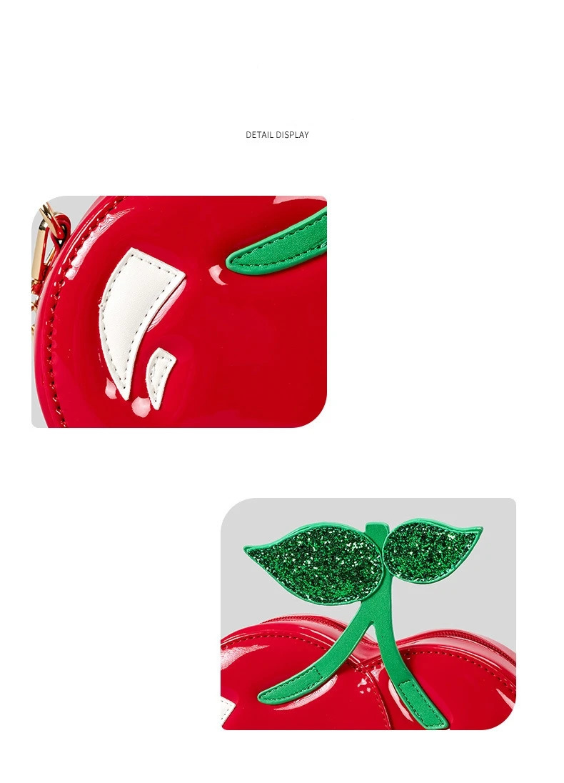 2024 Ins Creative Cherry Shaped Shoulder Bag Sweet Girl Cute Personality Small Chain Handbag Niche Womens Mouth Red Envelope241106